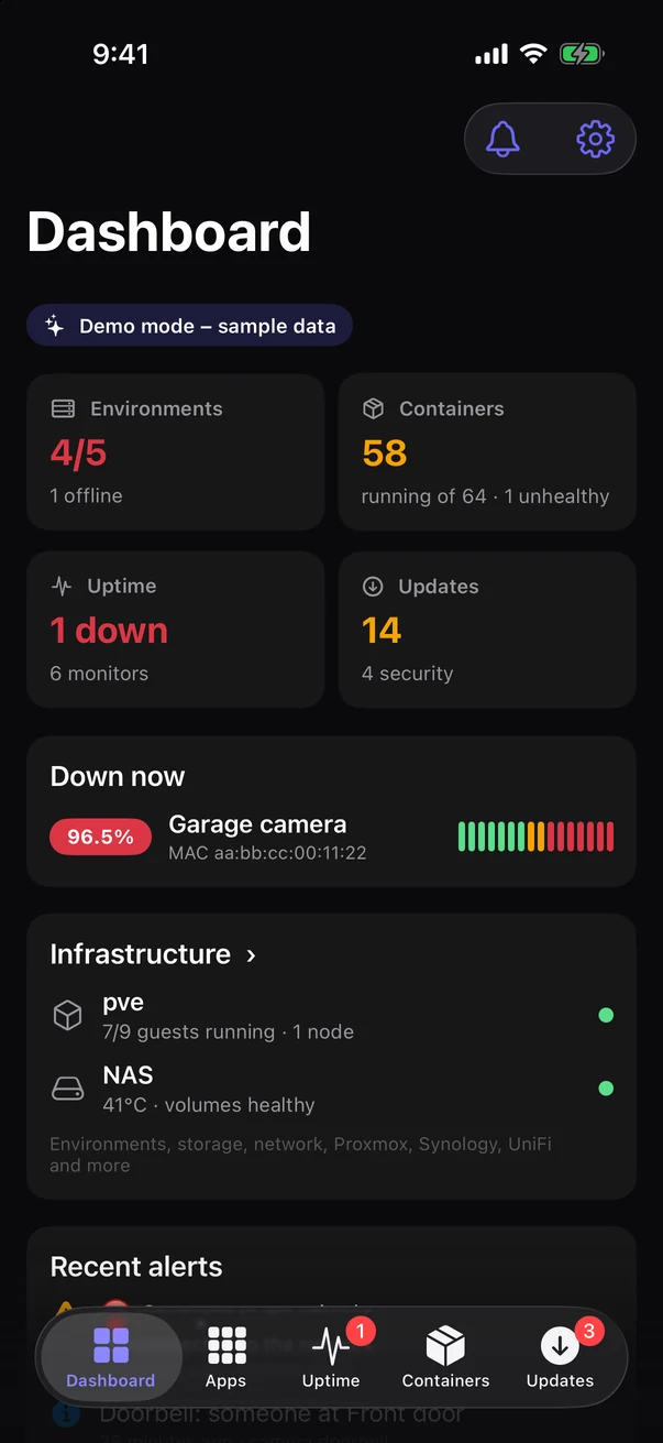 iPhone dashboard