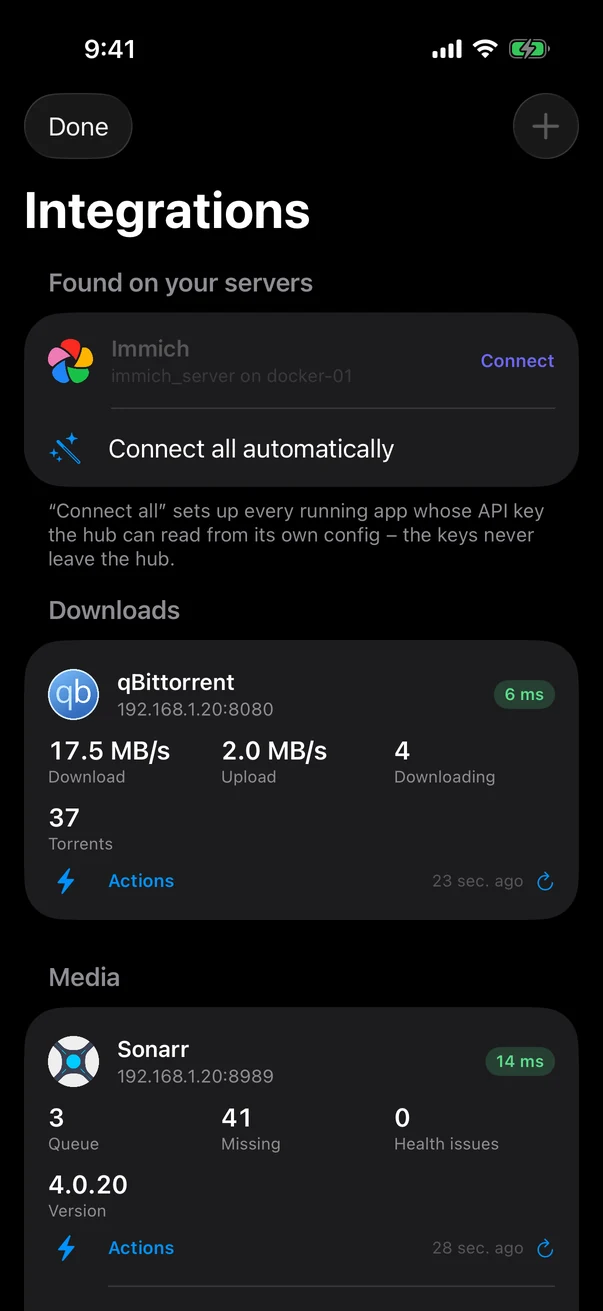 iPhone app integrations