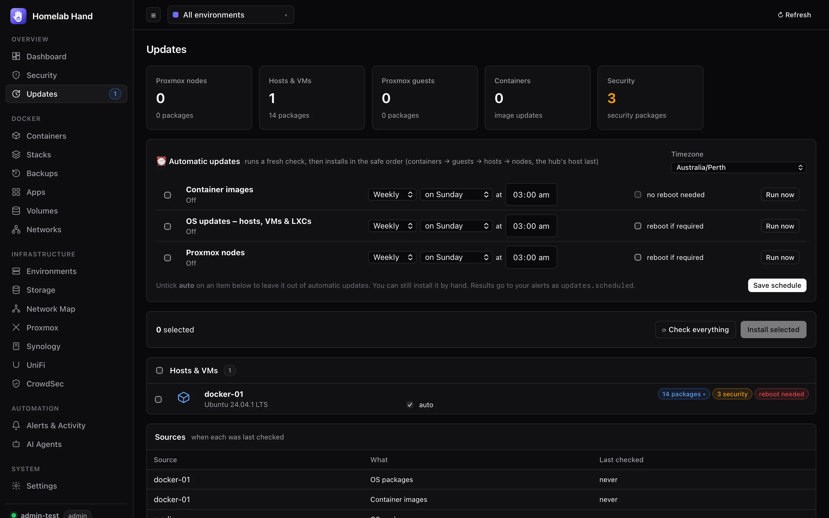 Updates page
